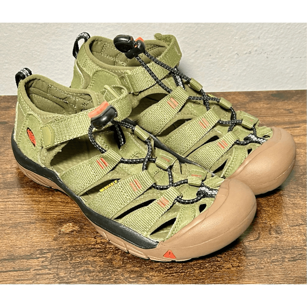 Keen Newport H2 Big Kids Olive Orange Waterproof Hiking Sandals 1025073 Sz 4